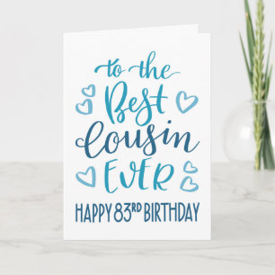 Tarjeta Mejor tío de todos cumpleaños 83 Tipografía en azu