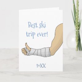 Tarjeta Mejor viaje de esquí de brazo en fundición Funny o
