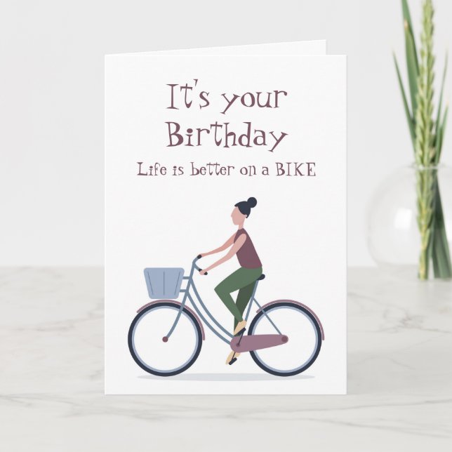 Tarjeta Mejor vida en bicicleta Saludo de cumpleaños (Anverso)