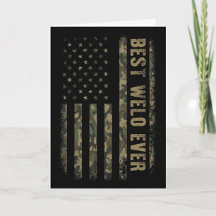 Tarjeta Mejor Welo Camuflaje Bandera Americana Día del Pad