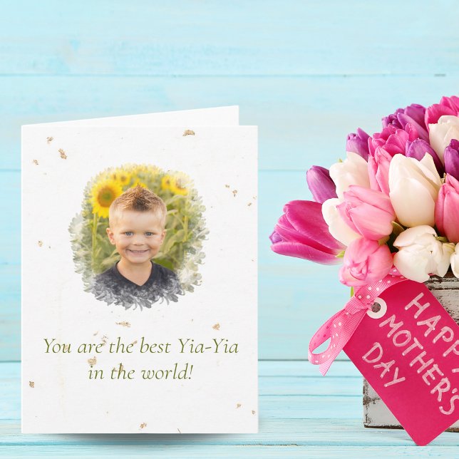 Tarjeta Mejor Yia-Yia en el mundo de la flor fotográfica c (Subido por el creador)