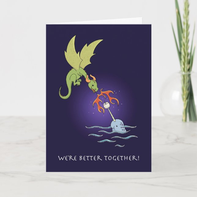 Tarjeta Mejore junto, dragón y Narwhal (Anverso)