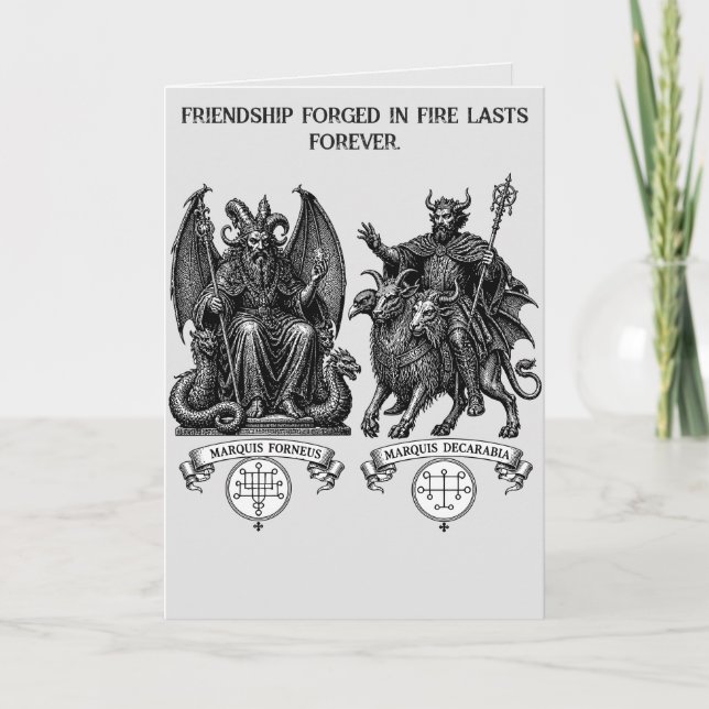 Tarjeta Mejores Amigos Forneus y Decarabia (Anverso)
