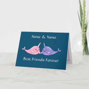 Tarjeta Mejores Amigos Para Siempre Narval Adorable