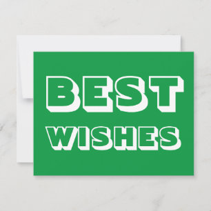 Tarjeta Mejores deseos, Buena suerte, verde blanco
