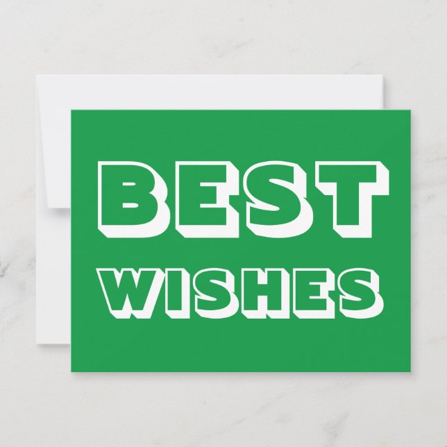 Tarjeta Mejores deseos, Buena suerte, verde blanco (Anverso)