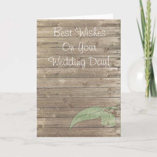 Tarjeta Mejores deseos en tu día de boda Gum Tree (Anverso)