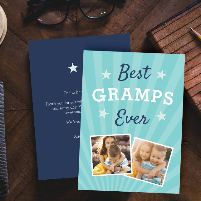 Tarjeta Mejores Gramps | Foto plana del Día del Padre (Subido por el creador)