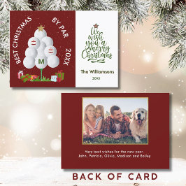 Tarjeta Mejores Navidades por Par Golf Ball Tree Foto inic
