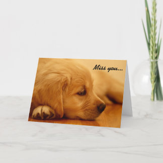 Tarjeta Melancolía I del perrito del golden retriever