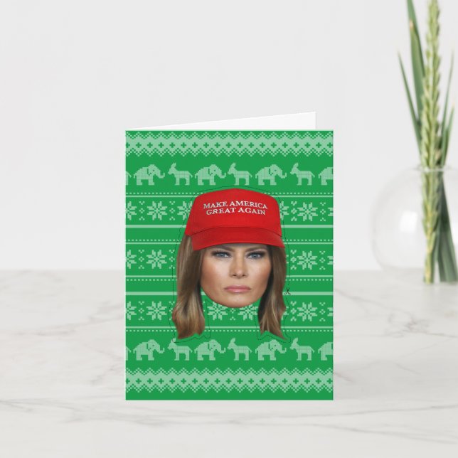 Tarjeta Melania Trump MAGA Navidad (Anverso)