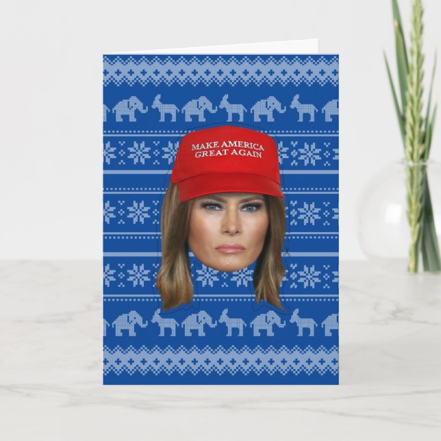 Tarjeta Melania Trump MAGA Navidad (Anverso)