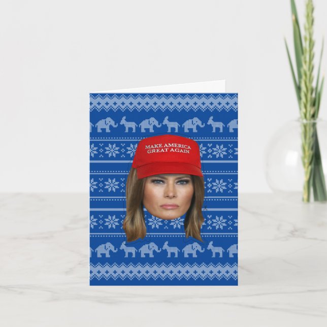 Tarjeta Melania Trump MAGA Navidad (Anverso)