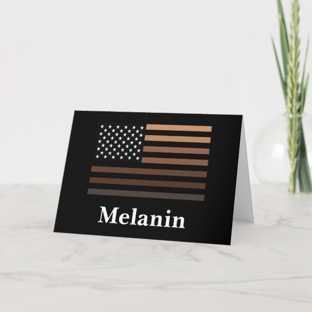 Tarjeta Melanin African American Bandera de Estados Unidos (Anverso)