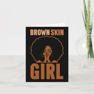 Tarjeta Melanin Chica de la piel marrón Historia negra J