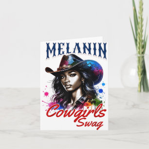 Tarjeta Melanin Cowgirls African Melanin Bandera Estadouni