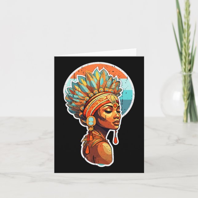 Tarjeta Melanin espiritual Orgullosa Nativa Afroamericana  (Anverso)