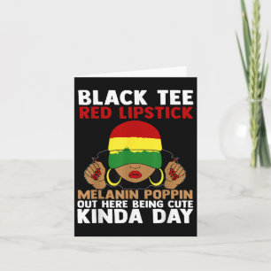 Tarjeta Melanin Melanin Poppin Rojo Tee Negro Aquí Bei