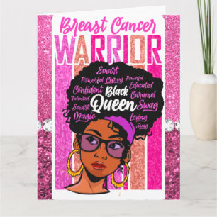 Tarjeta Melanin mujer guerrera del cáncer de mama sobreviv