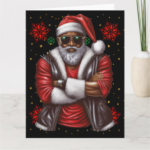 Tarjeta Melanin Navidades de Black Man Papá Noel Noel