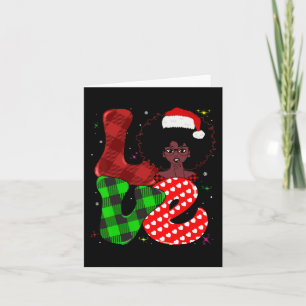 Tarjeta Melanin Navidades de la Chica africana norteameric