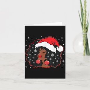 Tarjeta Melanin Navidades de la Chica africana norteameric