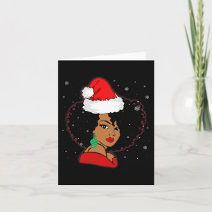 Tarjeta Melanin Navidades de la Chica africana norteameric