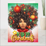 Tarjeta Melanin Navidades Reina negra Melanin Mujer Navida<br><div class="desc">Melanin Navidades Tarjetas de Navidad de la Reina Negra Melanin. Personalizar y personaliza el interior de su(s) tarjeta(s) de Navidades.</div>