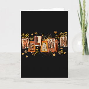 Tarjeta Melanina de Leopardo Chica Negra Magia Mes de la H