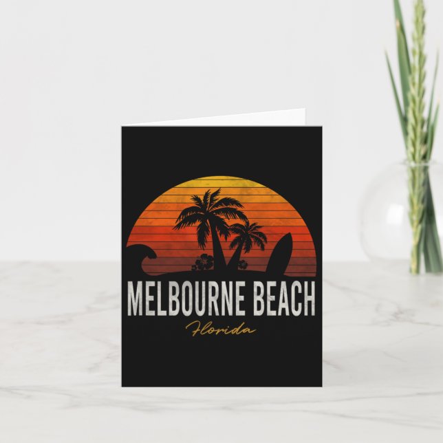 Tarjeta Melbourne Beach Florida Fl Palms Vacation Surf Sun (Anverso)