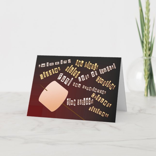 Tarjeta ¡Melcocha de la asación - diversión del campamento (Anverso)