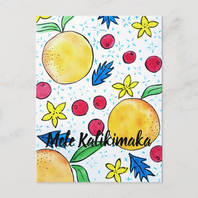 Tarjeta Mele Kalikimaka (Anverso)