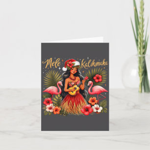 Tarjeta Mele Kalikimaka Chica Hula de Navidad Hawaiana Tro