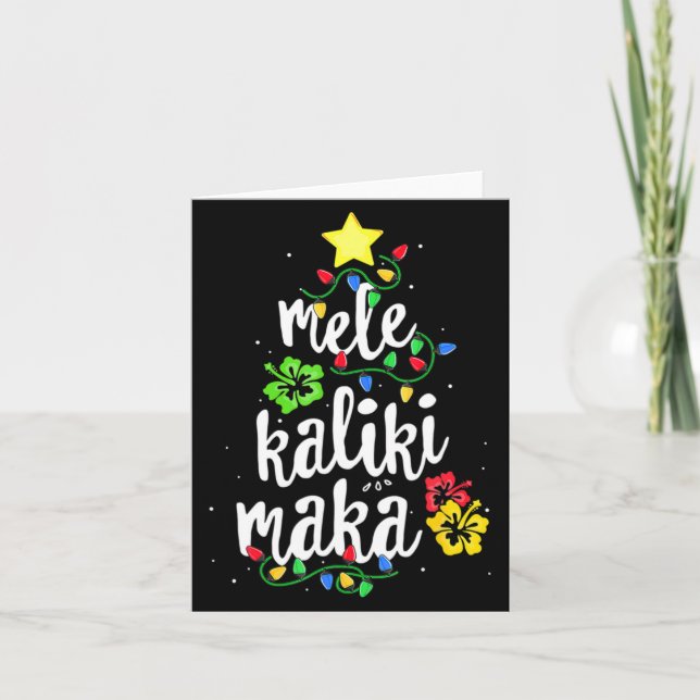 Tarjeta Mele Kalikimaka Christmas Hawaiian  (Anverso)