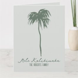 Tarjeta Mele Kalikimaka Elegante Navidad Hawaiana Palma