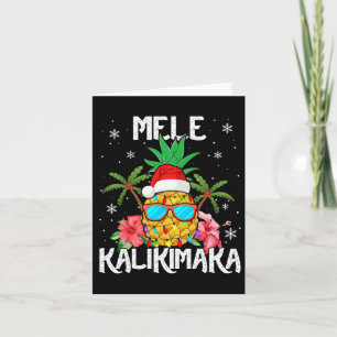 Tarjeta Mele Kalikimaka Feliz Navidad Luz Santa Hawai Pi