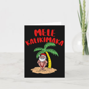 Tarjeta Mele Kalikimaka Guay Santa Swimsuit Hawaii Merry