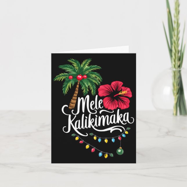Tarjeta Mele Kalikimaka Hawaii Santa Hawaiian Merry Christ (Anverso)