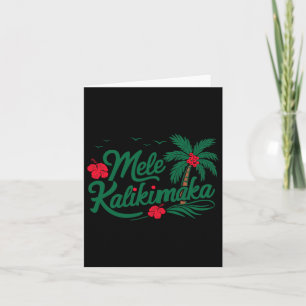 Tarjeta Mele Kalikimaka Navidades tropicales Hawaii