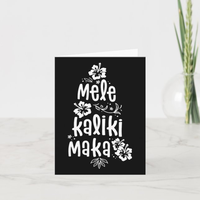 Tarjeta Mele Kalikimaka Navidades vacaciones de Navidad en (Anverso)
