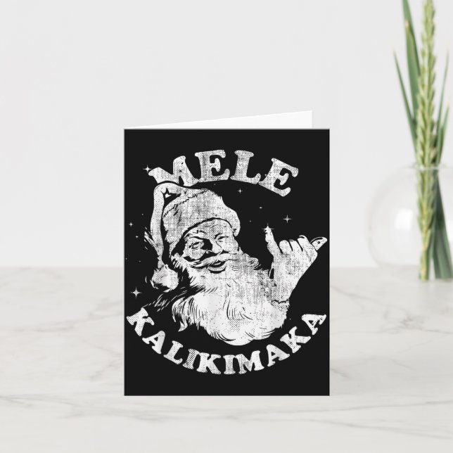 Tarjeta Mele Kalikimaka Retro Hawaii Santa Aloha Christmas (Anverso)