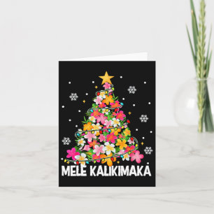 Tarjeta Mele Kalikimaka Tro, Árbol de Navidad floral hawai