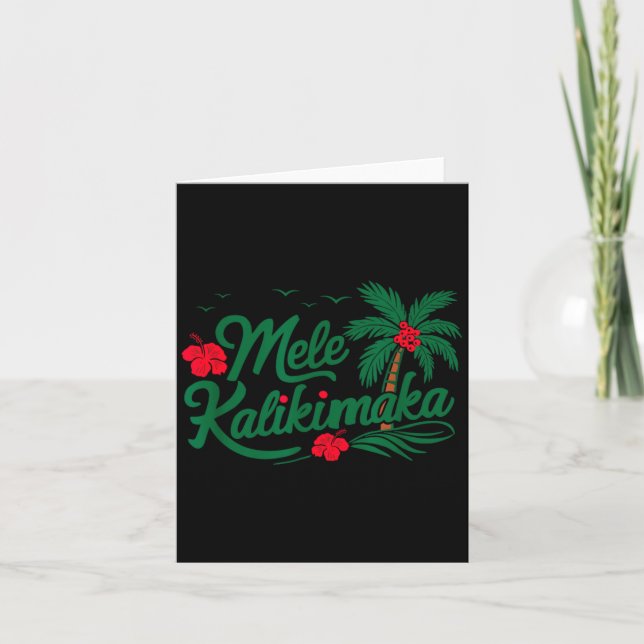 Tarjeta Mele Kalikimaka Trocal Christmas Hawaiian Hawaii  (Anverso)