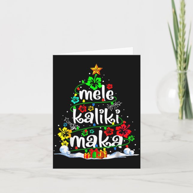 Tarjeta Mele Kalikimaka Trocal Christmas Hawaiian Santa Xm (Anverso)