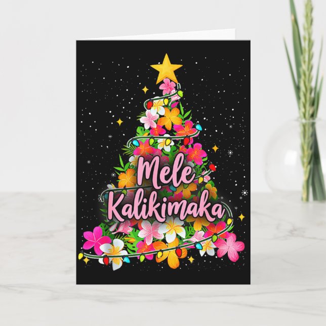 Tarjeta Mele Kalikimaka Trocal Christmas Hawaiian Xmas  (Anverso)