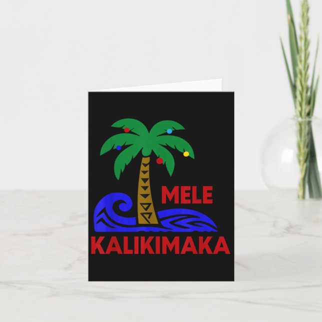Tarjeta Mele Kalikimaka Trocal Holiday Palm Tree Xmas Hawa (Anverso)