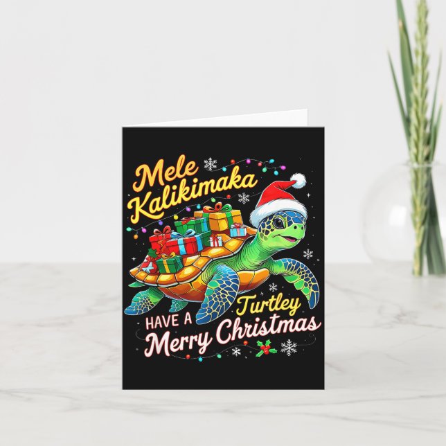 Tarjeta Mele Kalikimaka Turtley Have A Merry Christmas  (Anverso)