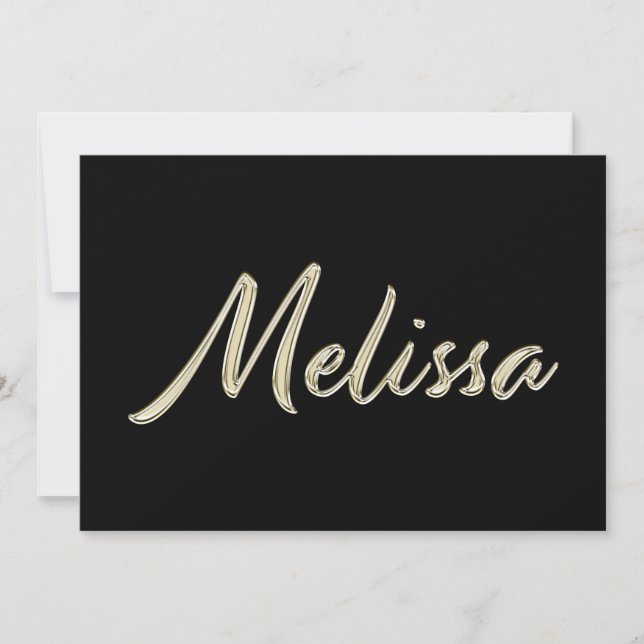 Tarjeta Melissa white gold Handwriting Karte (Anverso)