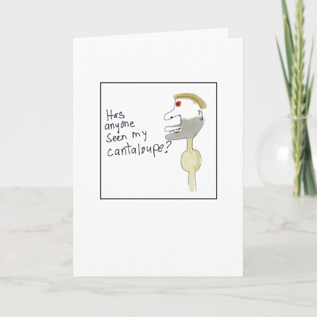 Tarjeta Melón Cantalupo Ilustrado Perdido (Anverso)