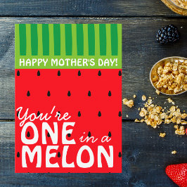 Tarjeta Melón de agua brillante en el Día de la Madre del 